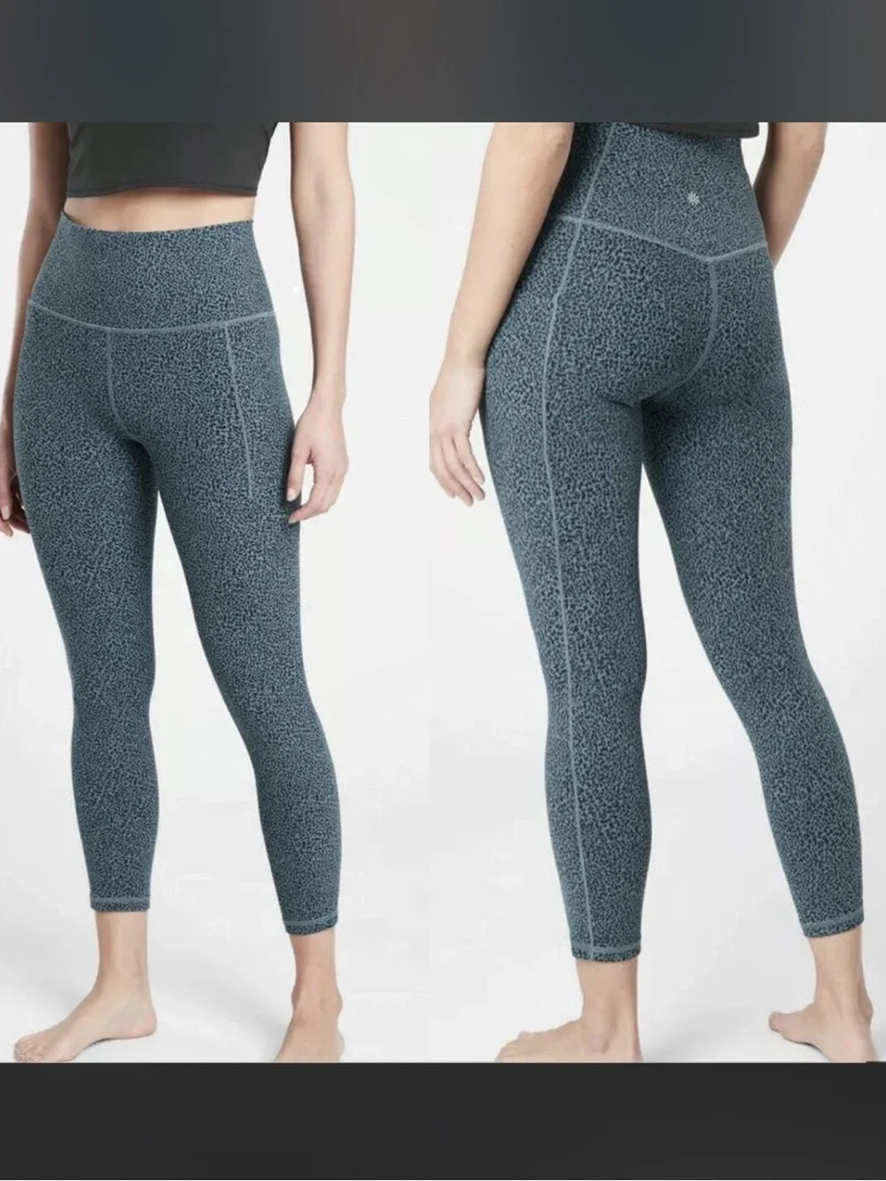 Athleta Salutation Stash II Textured Tight blue animal print size MT - Picture 1 of 6